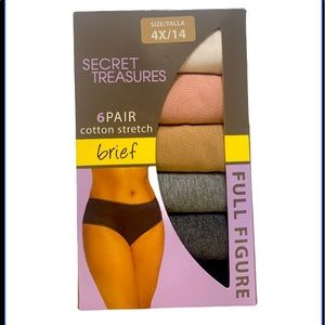 Secret Treasures 6 pair cotton stretch bri…